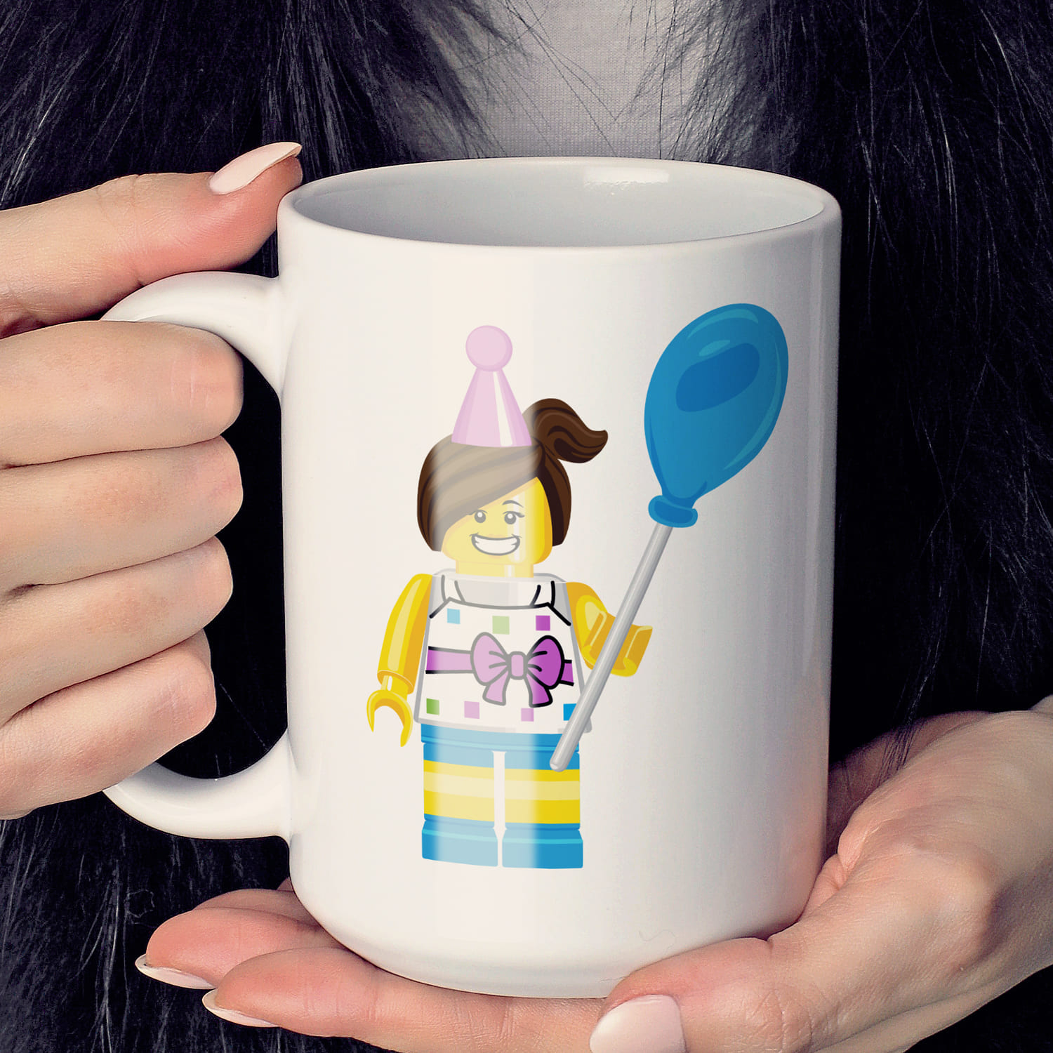 Lego birthday svg design on the cup.