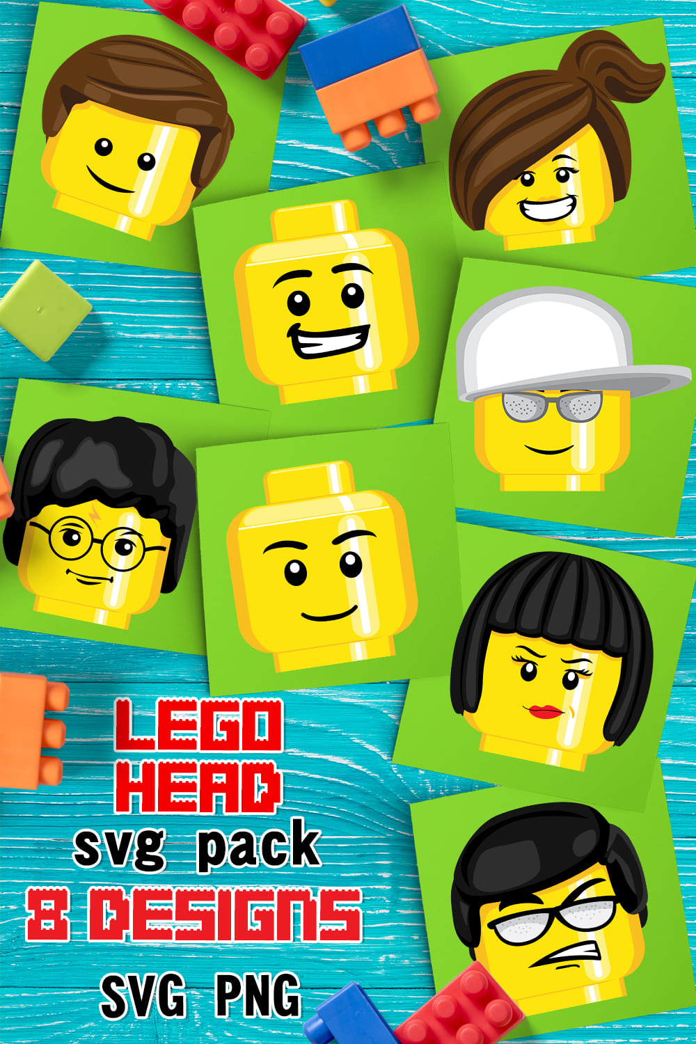 Lego head svg - pinterest image preview.