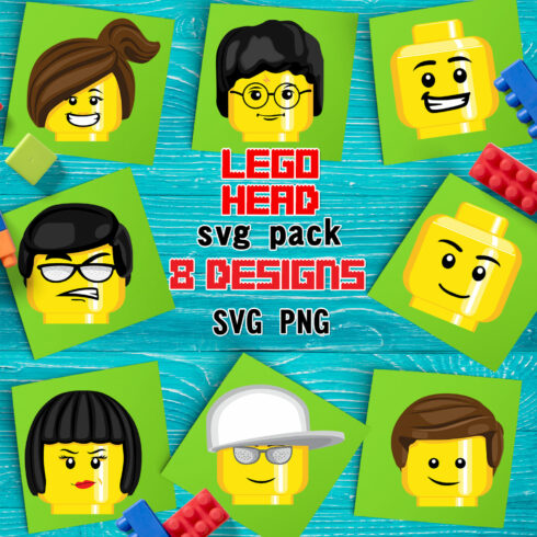 Lego head svg- main image preview.