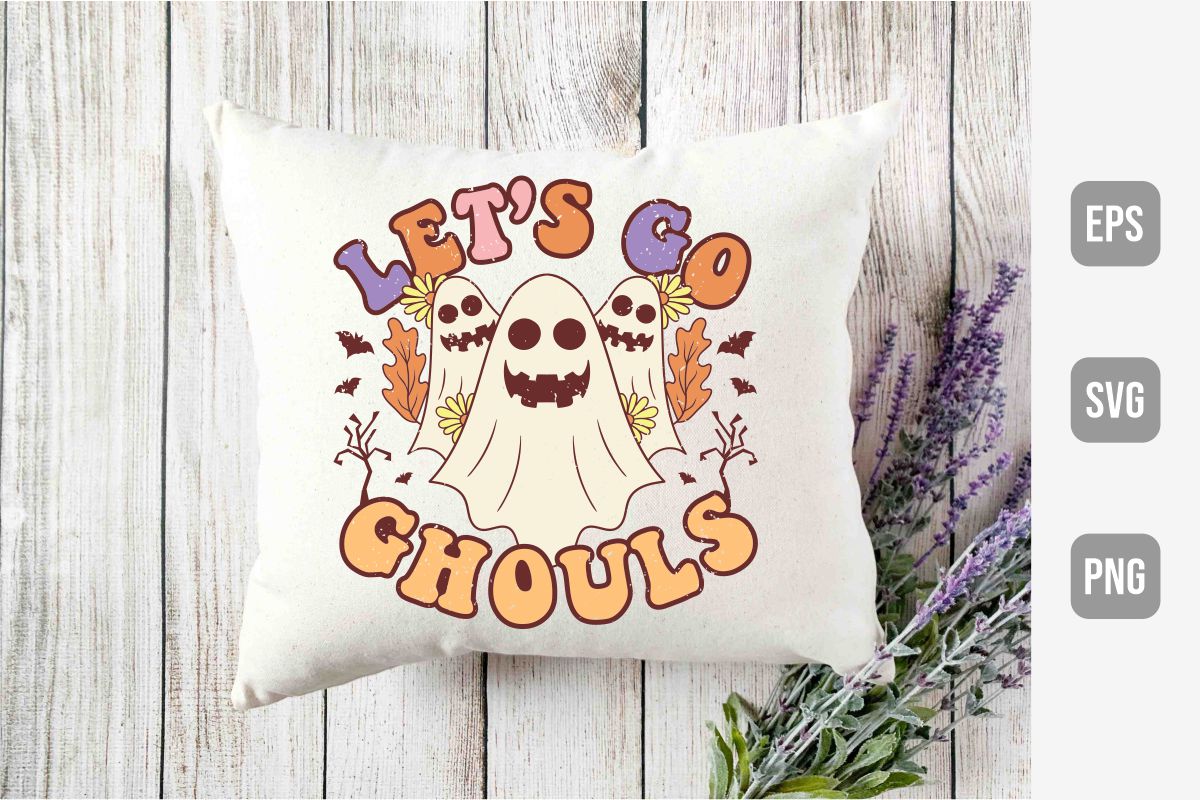 Retro Cute Fall Halloween Sublimation Designs Bundle, let s go ghouls.