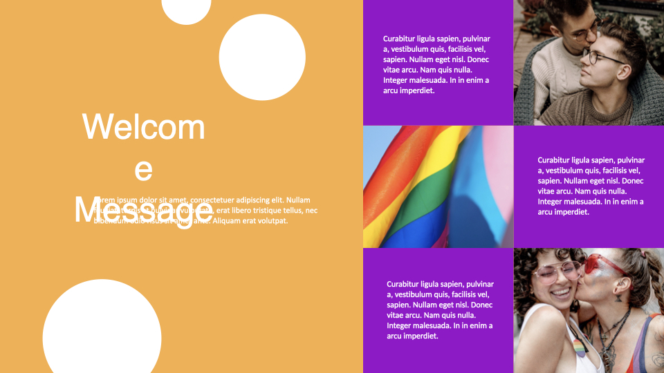 Cool bright template for lgbt topics.