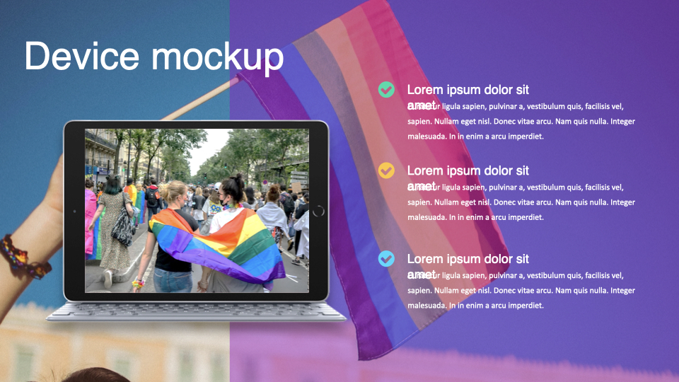 Pride month powerpoint template - laptop.