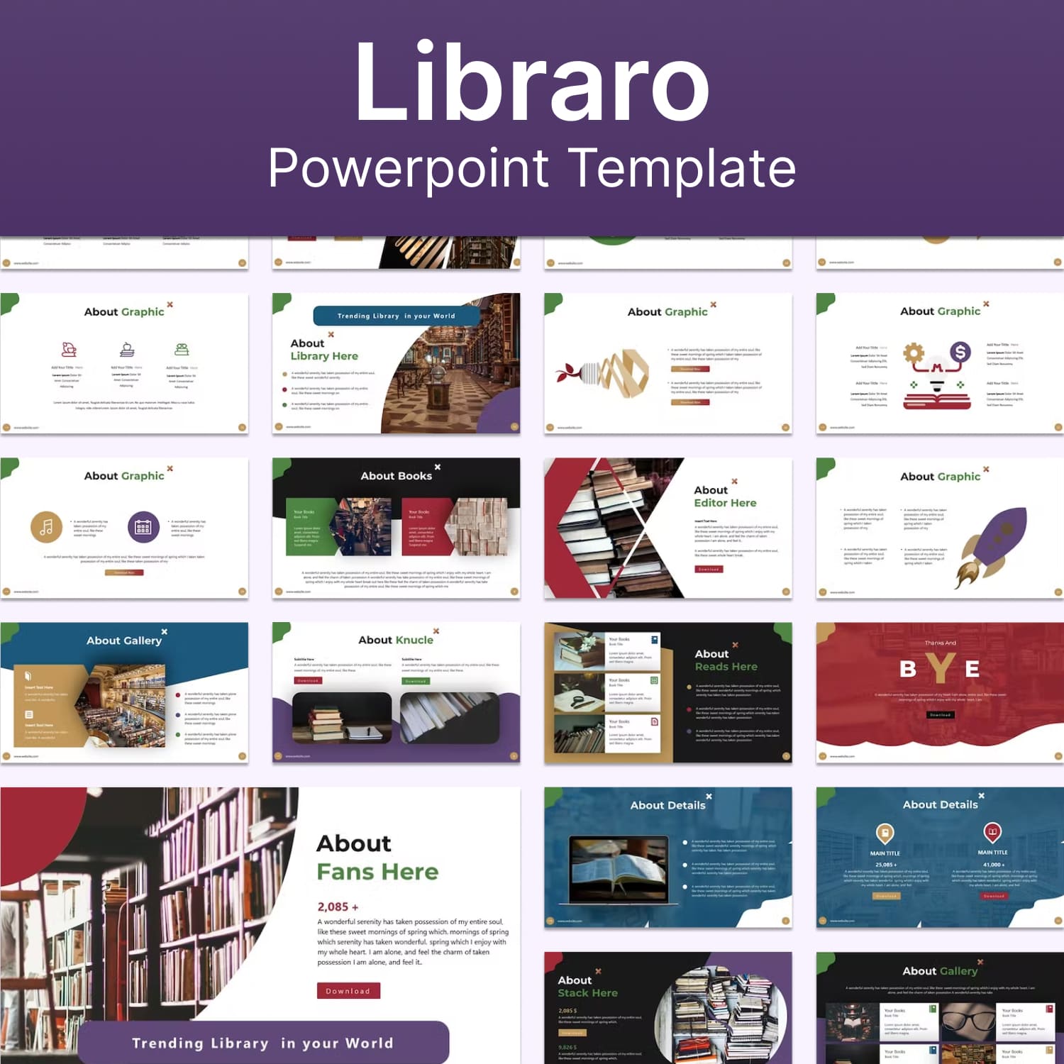 Libraro powerpoint template2 - main image preview.