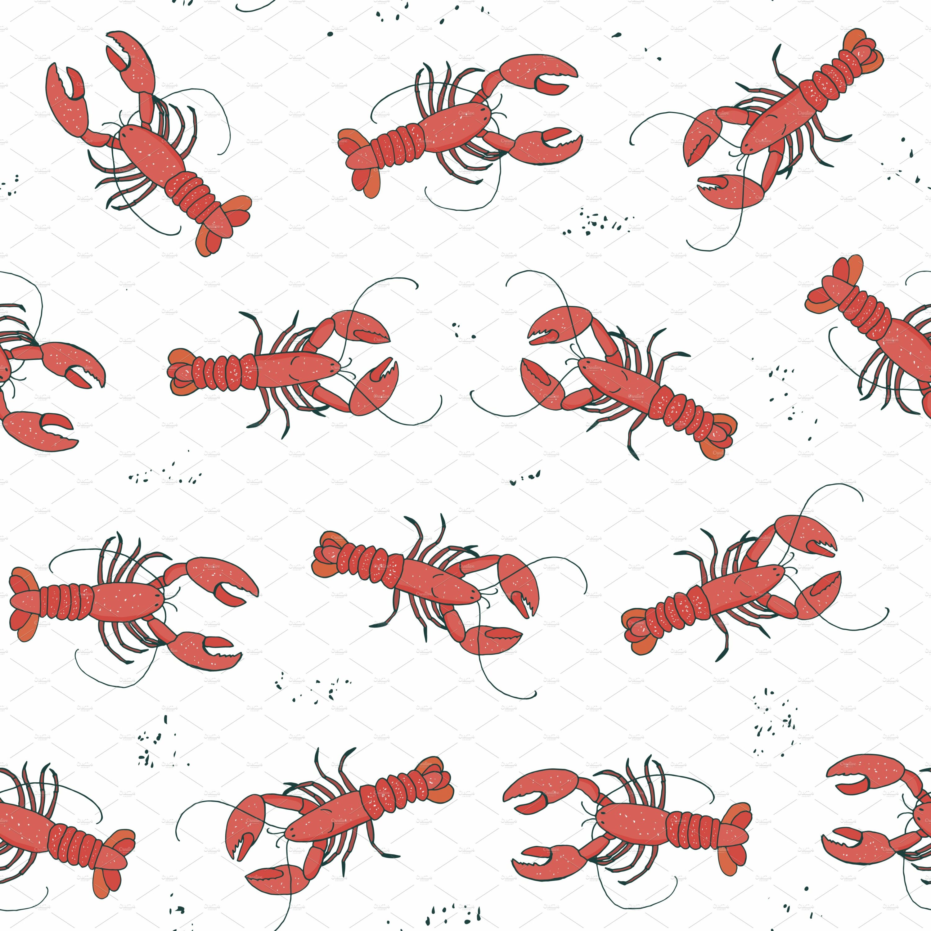 White background with big red lobster collection.