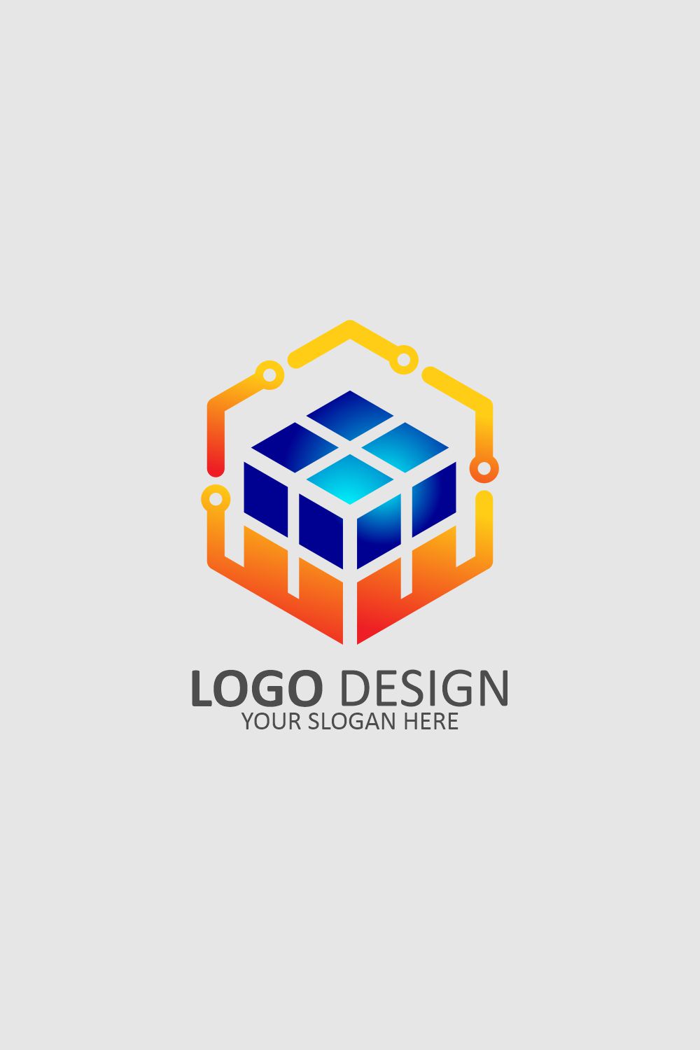 Solar Tech Logo Design Template pinterest image.