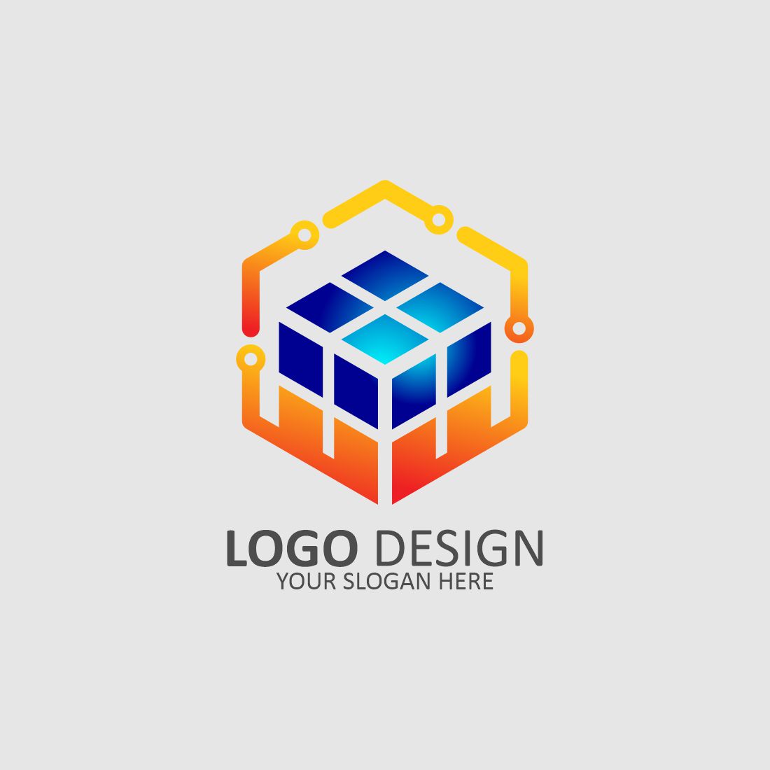Solar Tech Logo Design Template preview image.