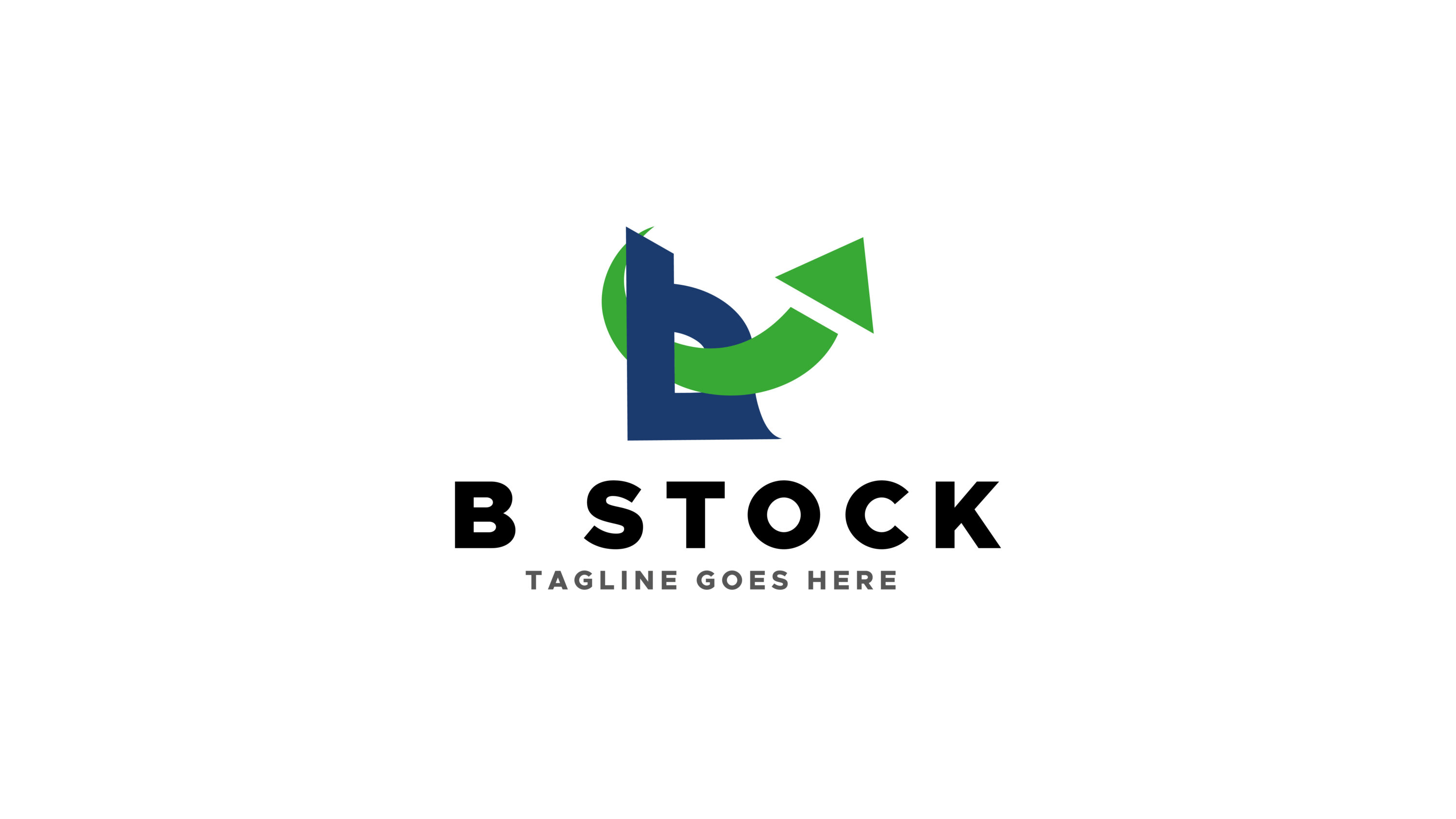 B Letter Logo - B Stock Professional Logo Design Only 10$, dark blue letter with green arrow logo.