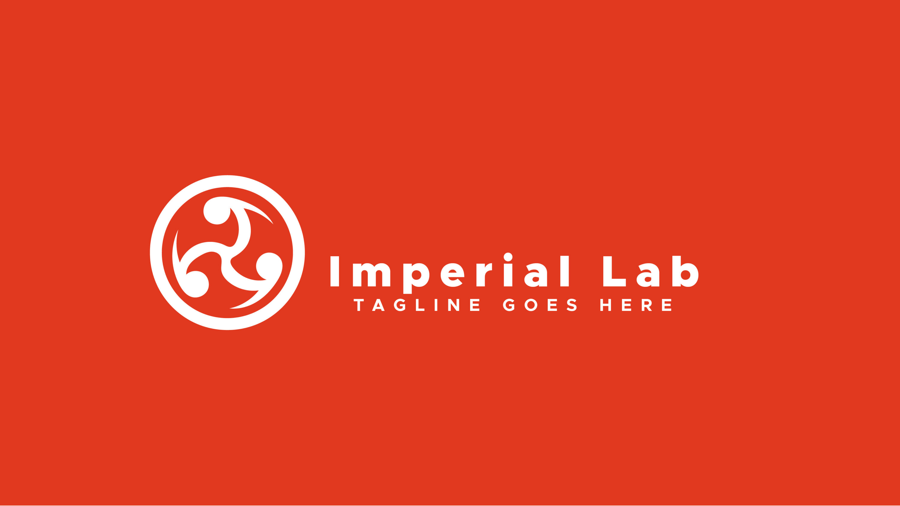 Imperial Lab Professional Logo Design Template Only 12$, white logo on red background.