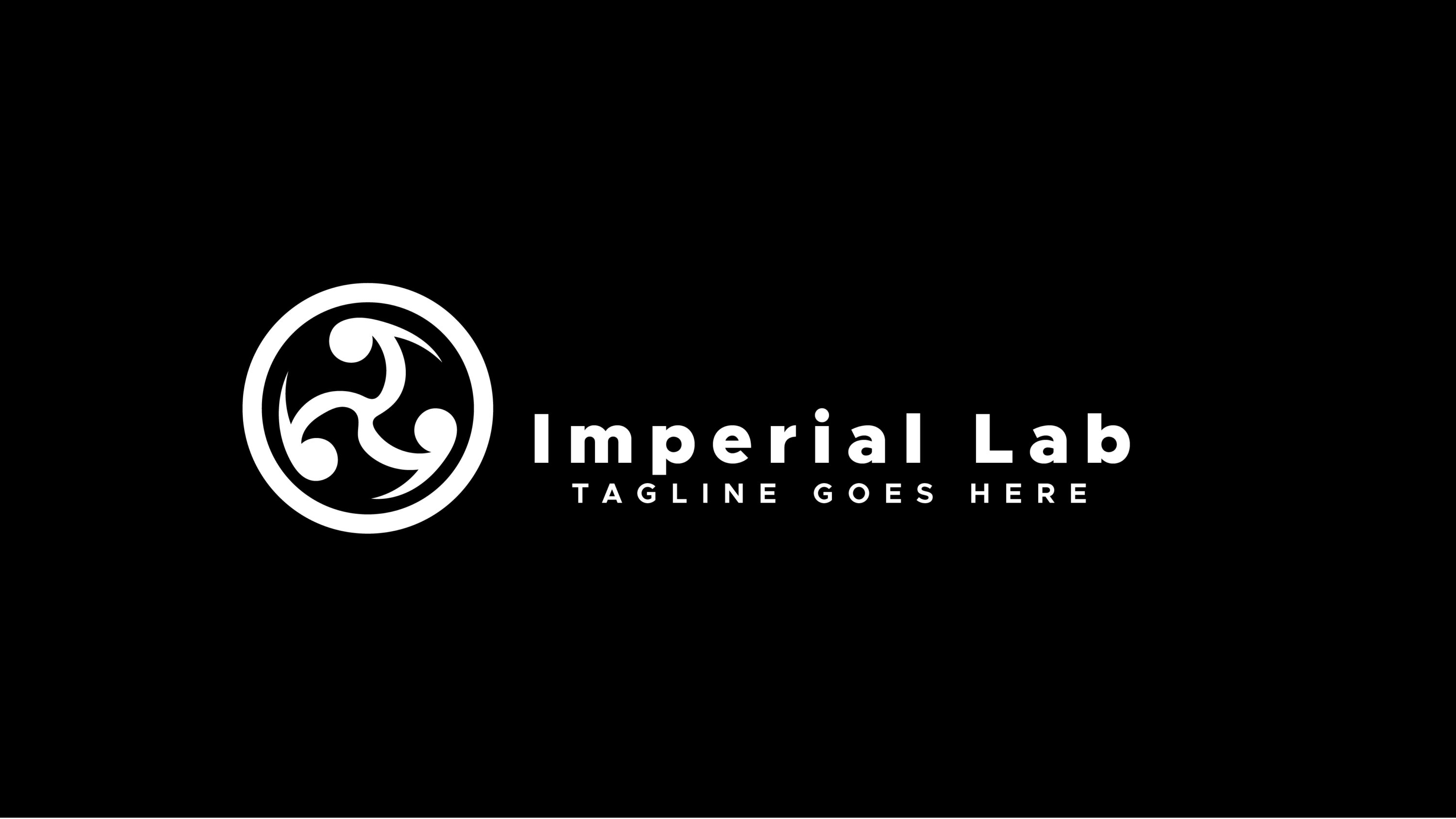 Imperial Lab Professional Logo Design Template Only 12$, white logo on black background.