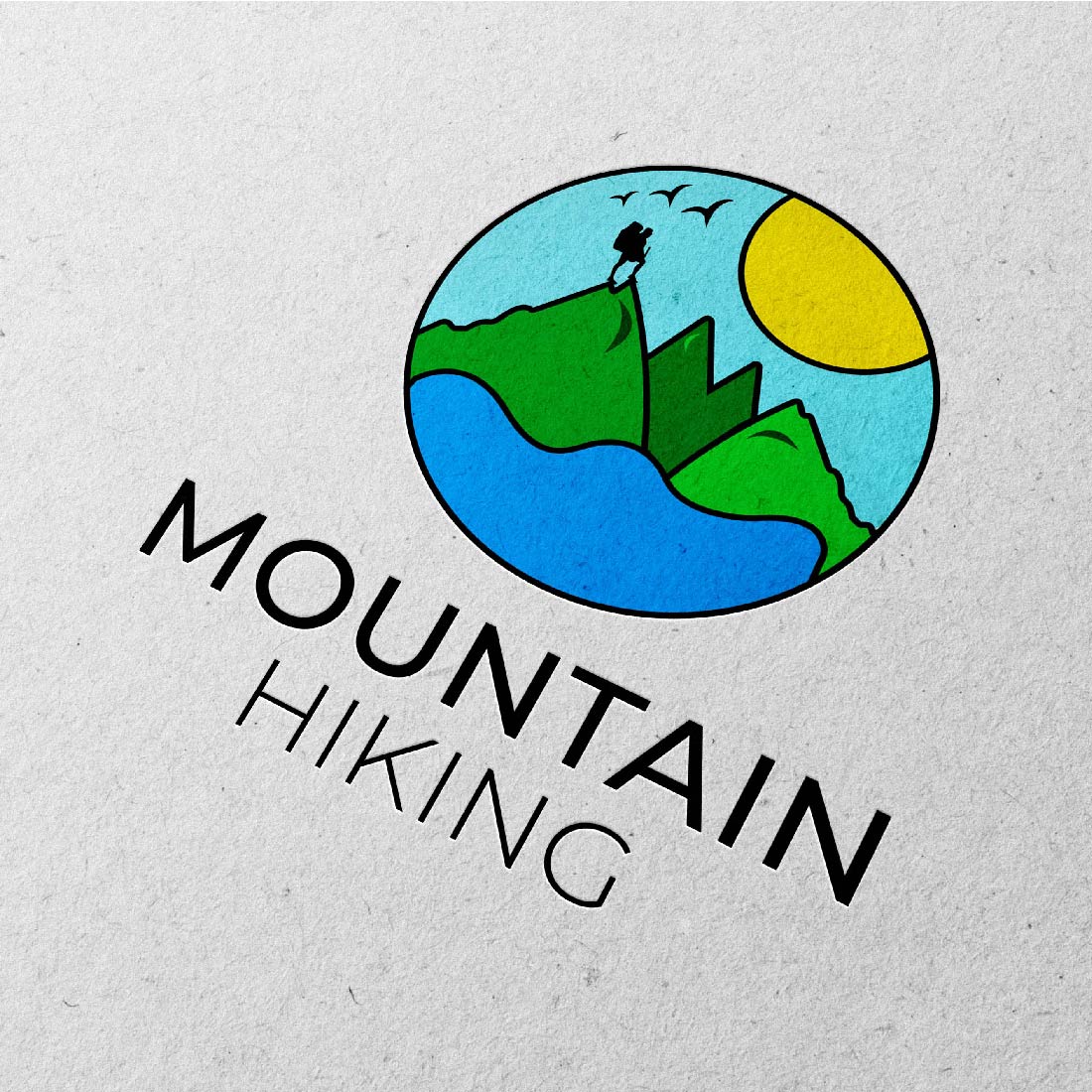 logo mockup Mountain Hicking Logo Design Template