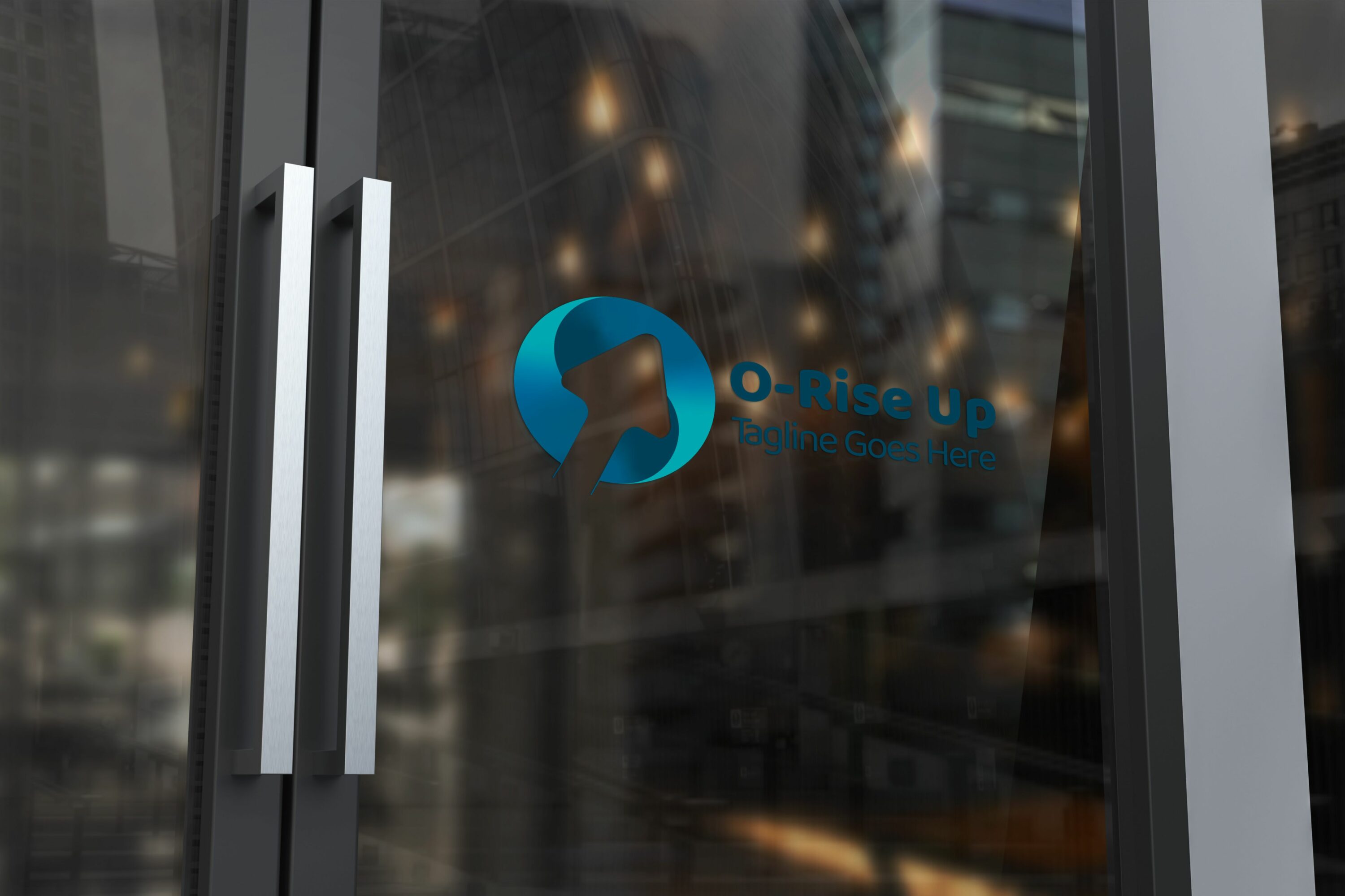 logo mockup on the glass door