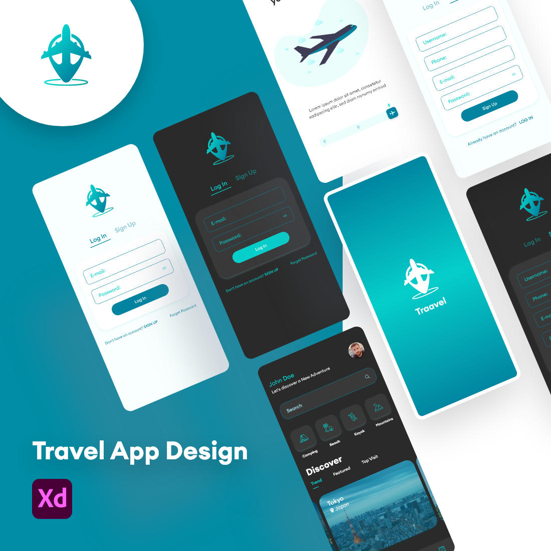 Travel Mobile App Design Cover Image.