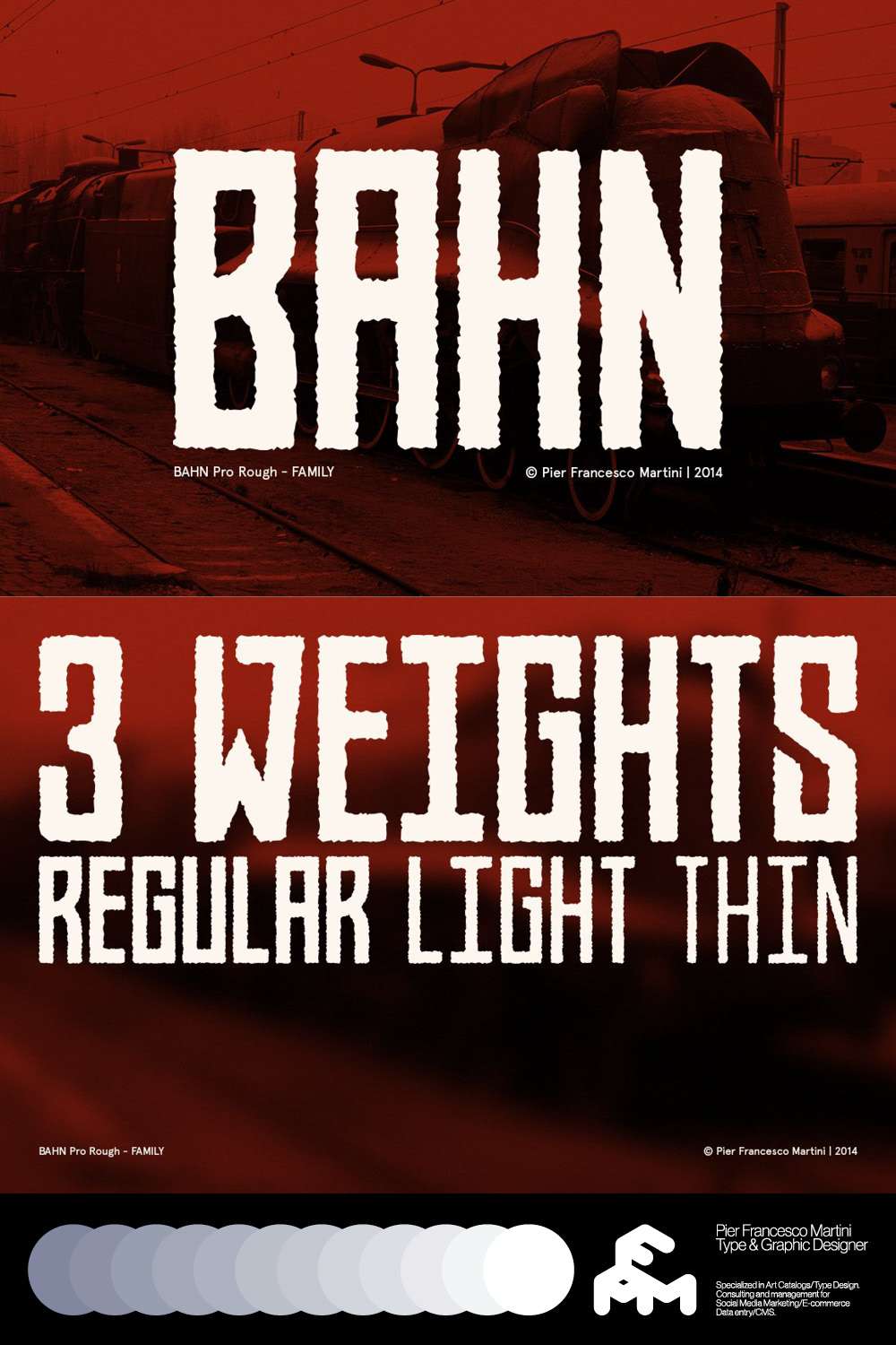 BAHN Pro Rough - FAMILY Font pinterest image.