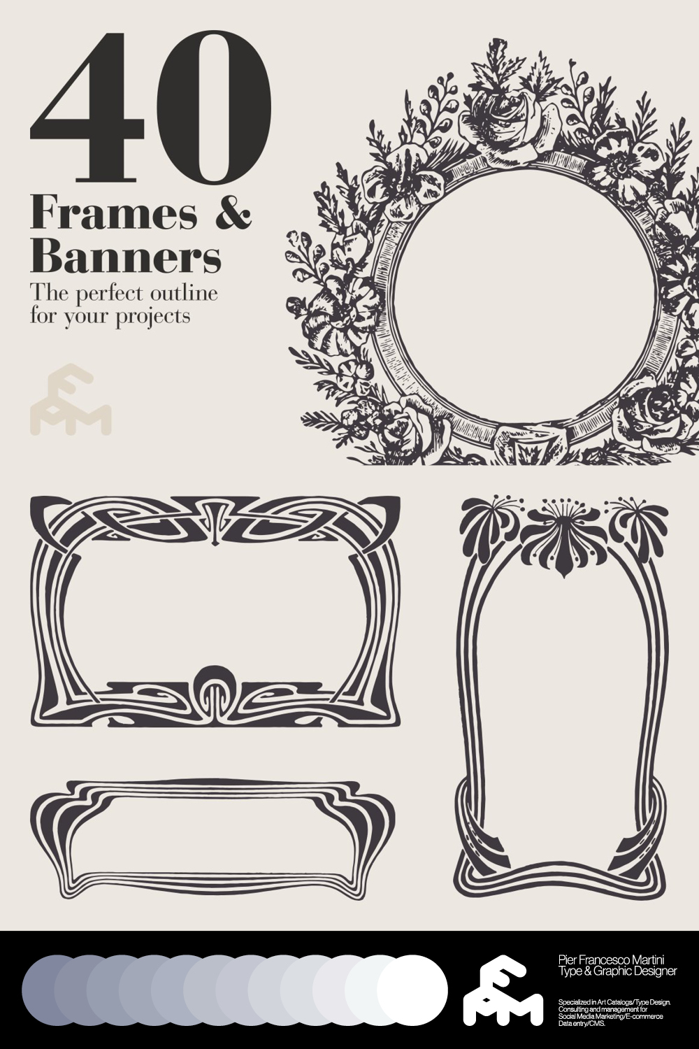 40 Frames & Banners pinterest image.
