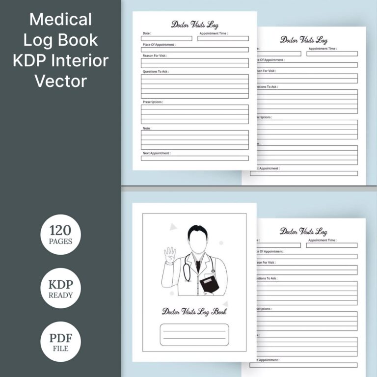 Medical Log Book KDP Interior Vector – MasterBundles