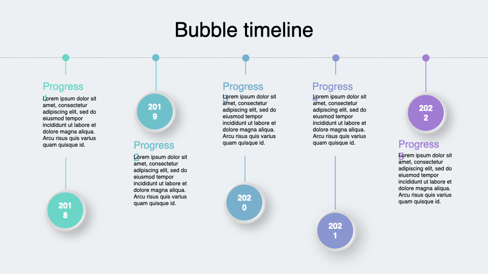 Colorful bubble timeline.