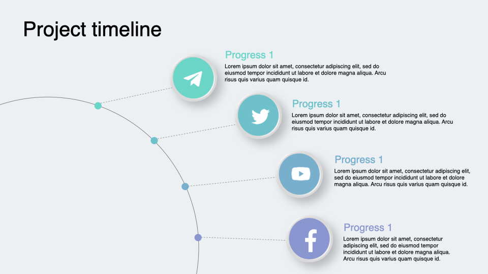 Creative soft project timeline.