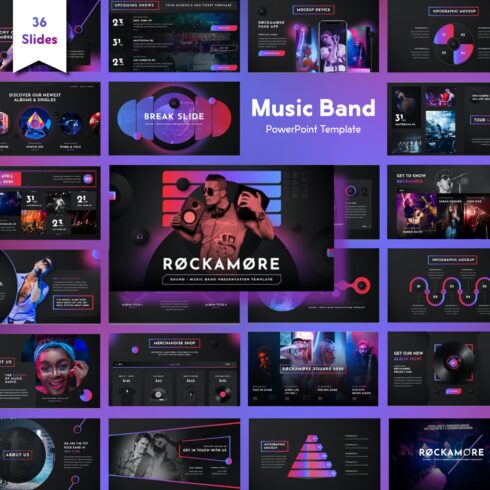 Music Band PowerPoint Template.
