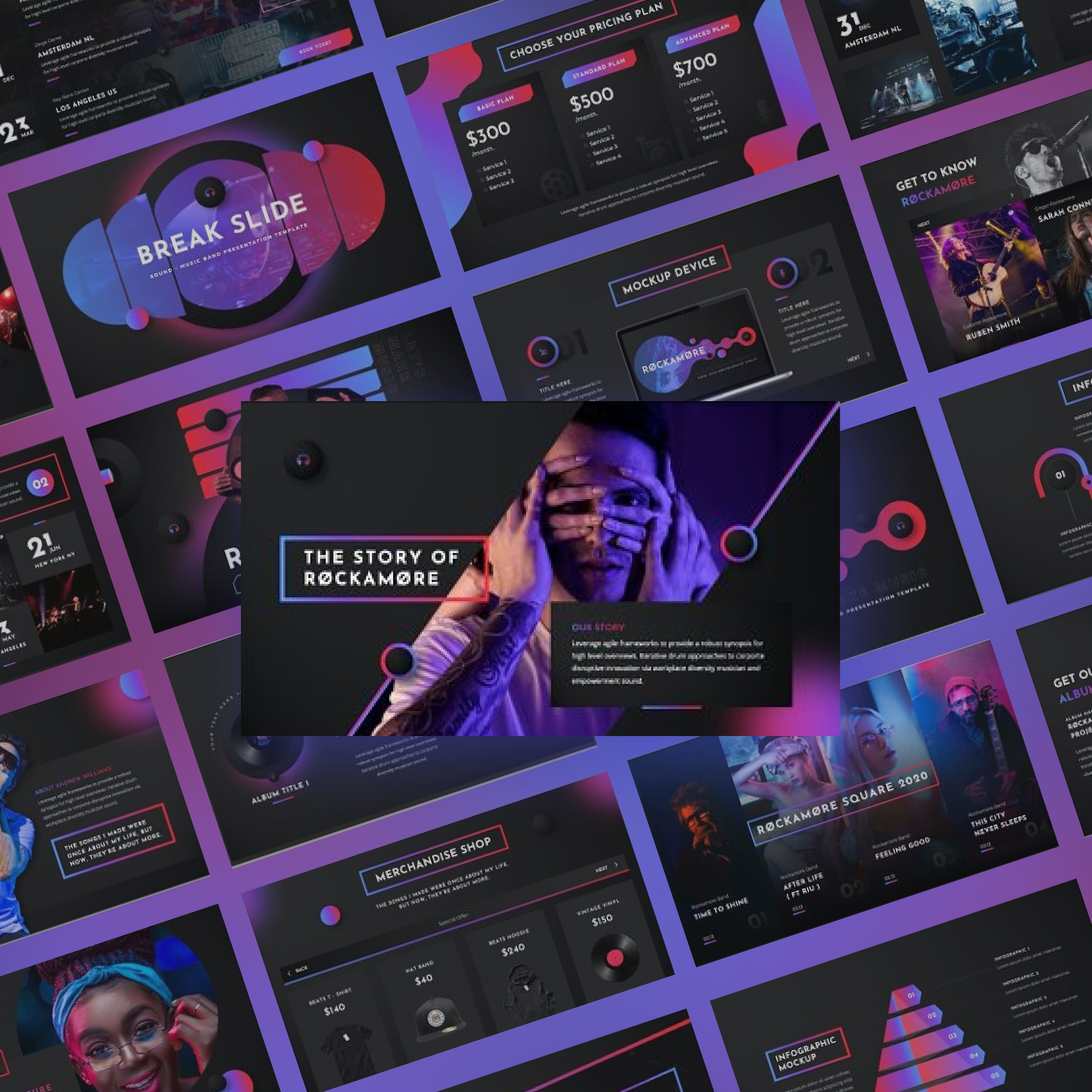 Music Band PowerPoint Template cover.