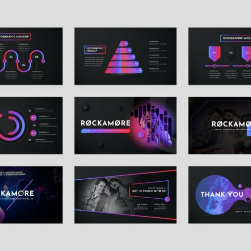 Music Band Powerpoint Template: 36 Slides 