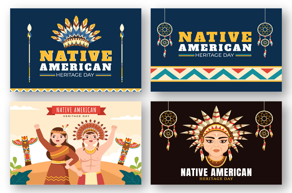 11 Native American Heritage Day Illustration Examples.