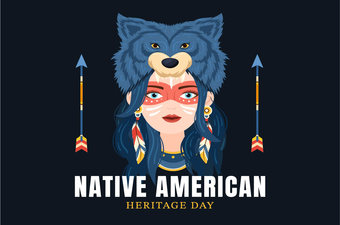 11 Native American Heritage Day Illustration Girl Image.