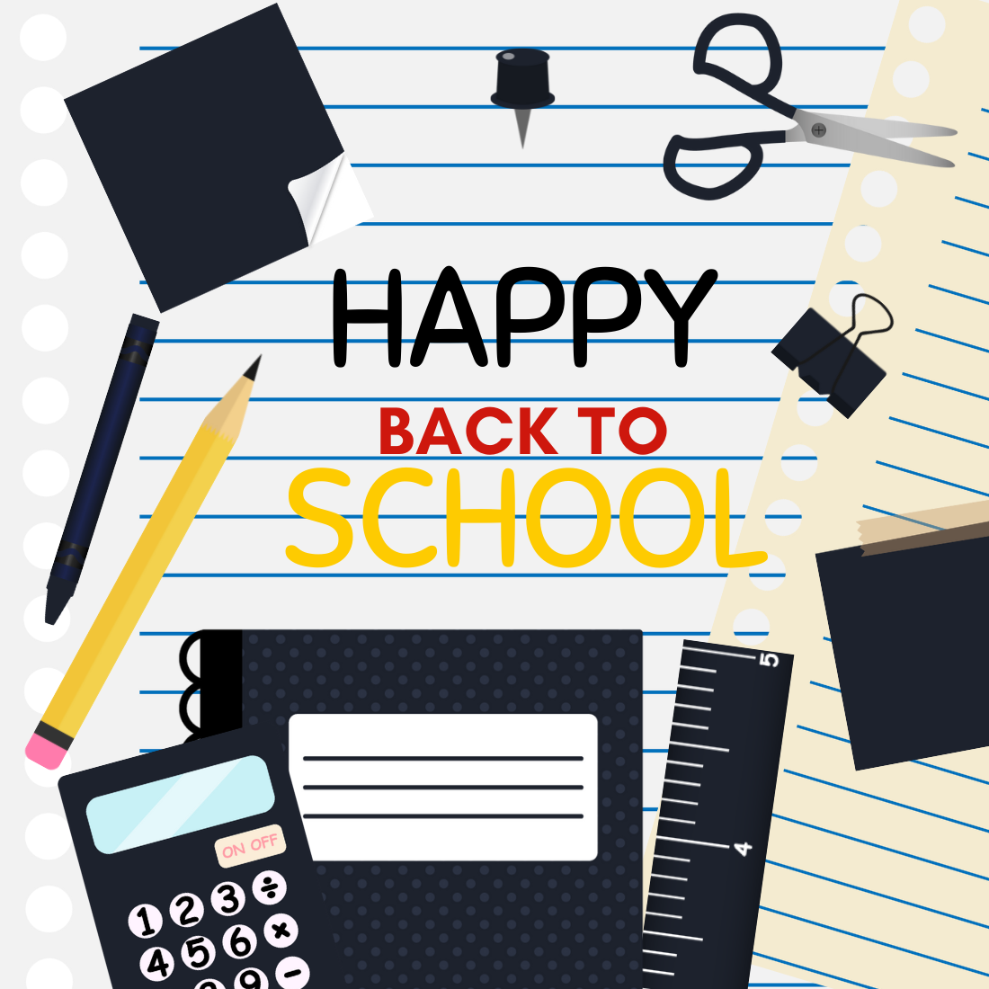 Navy Blue Back To School Clipart Set preview image.