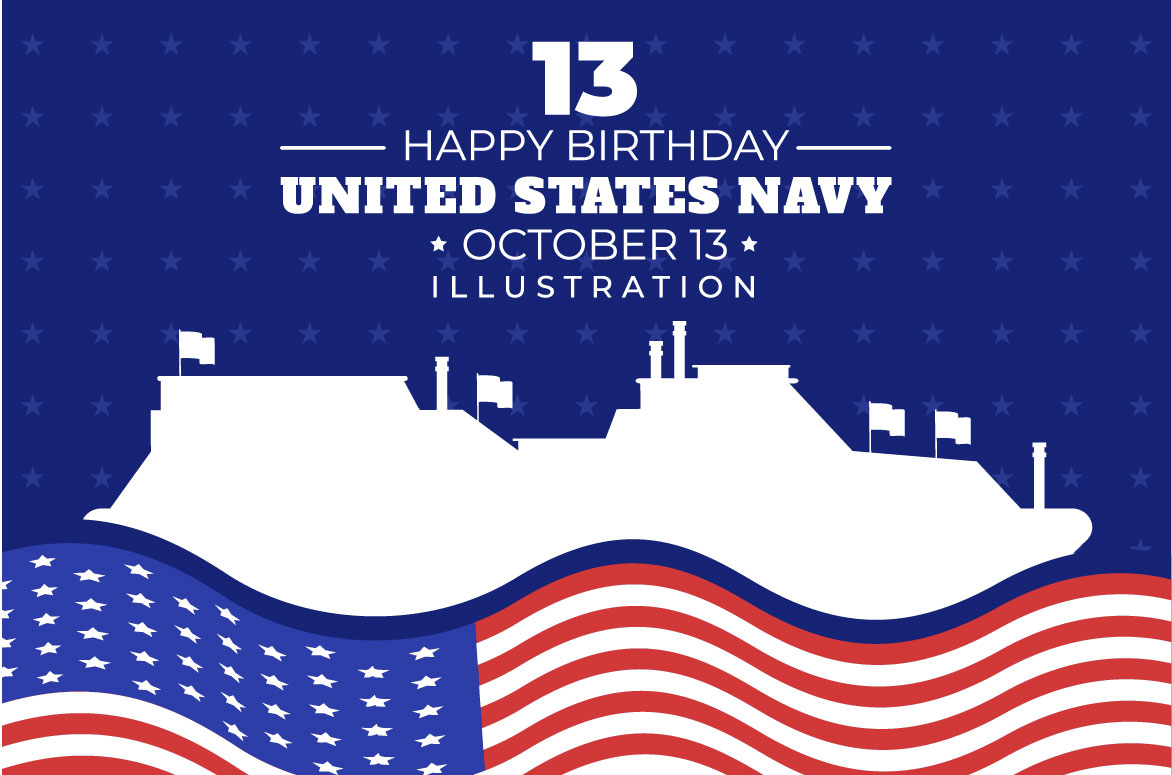 13 U.S. Navy Birthday Illustration Facebook Image.
