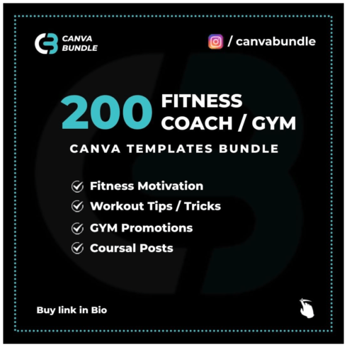 200 Fitness Canva Templates Bundle For Social Media | useful for GYM ...