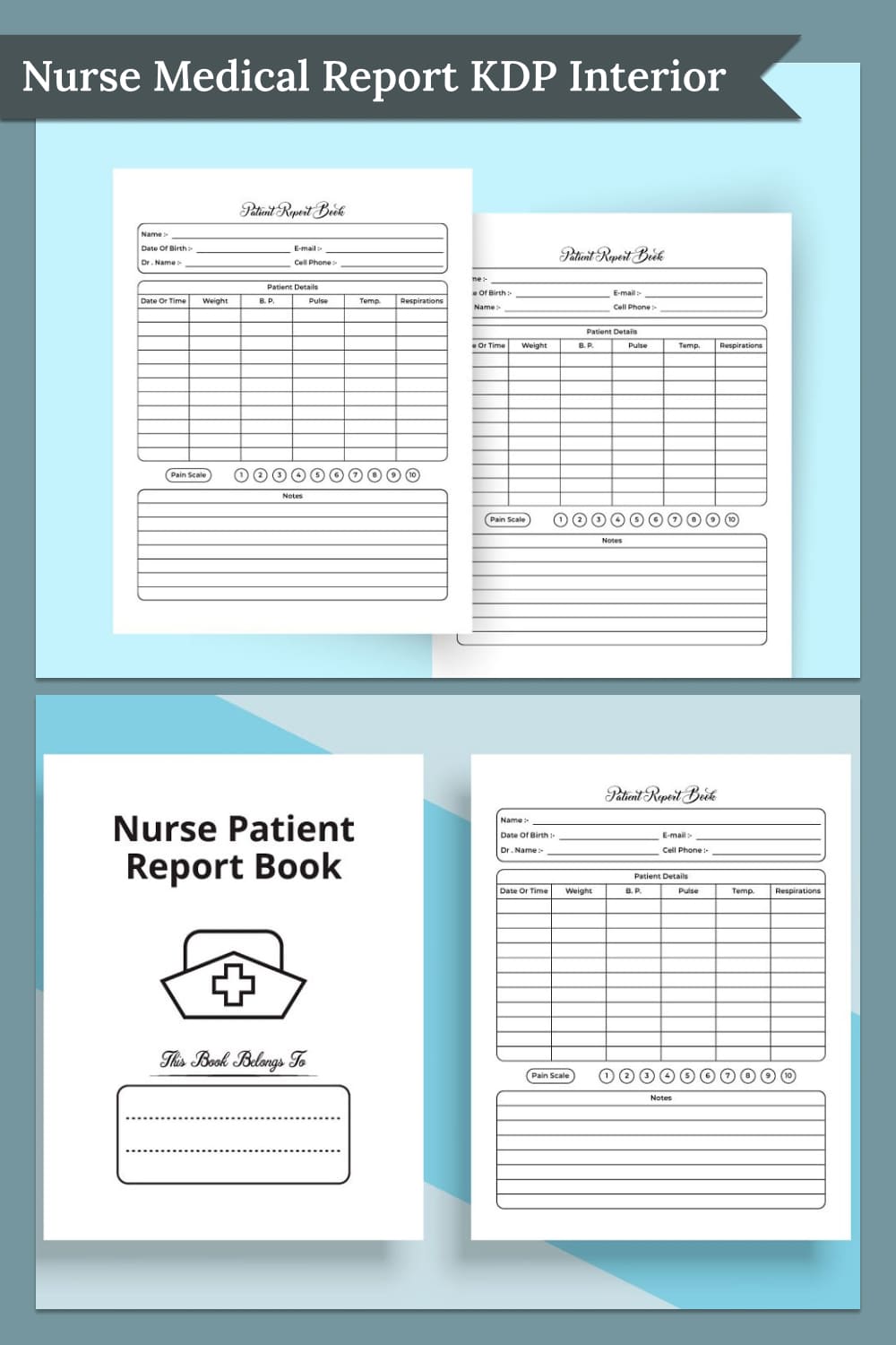 Nurse medical report KDP interior - pinterest image preview.