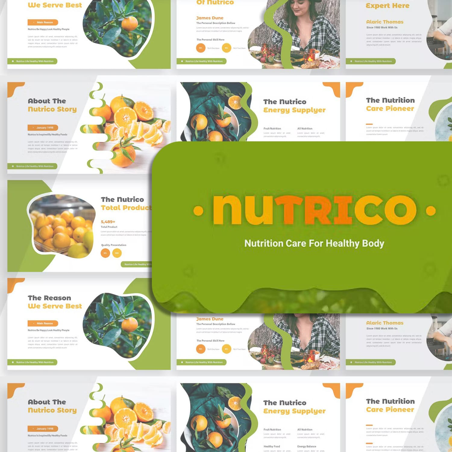 Nutrico nutrition care powerpoint - main image preview.