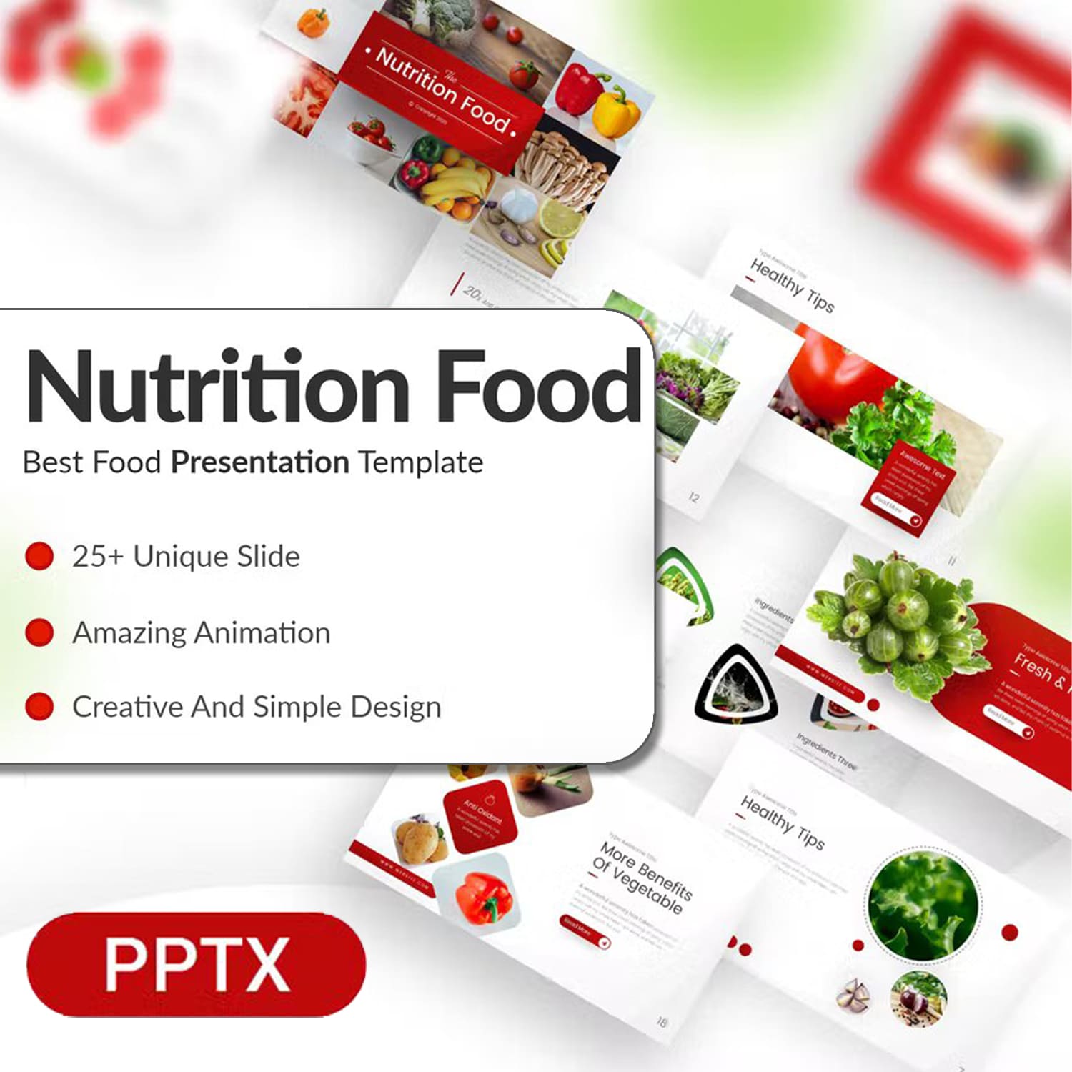 Nutrition food presentation powerpoint template from BrandEarth.