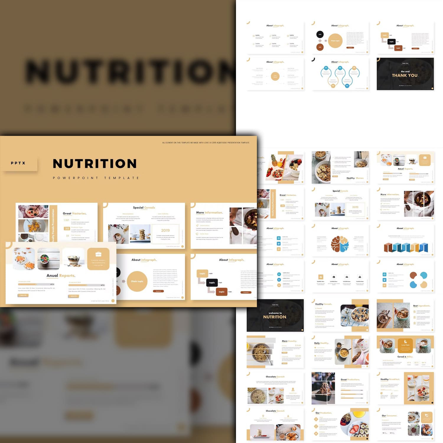 Nutrition powerpoint template from aqrstudio.