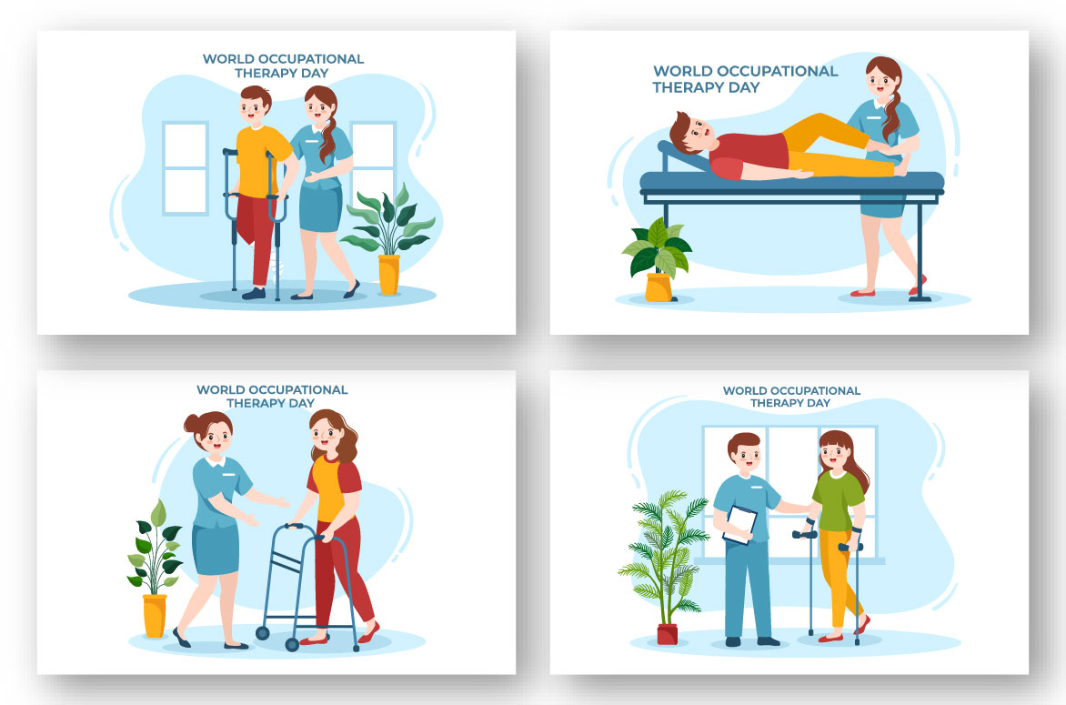 12 World Occupational Therapy Day Illustration.