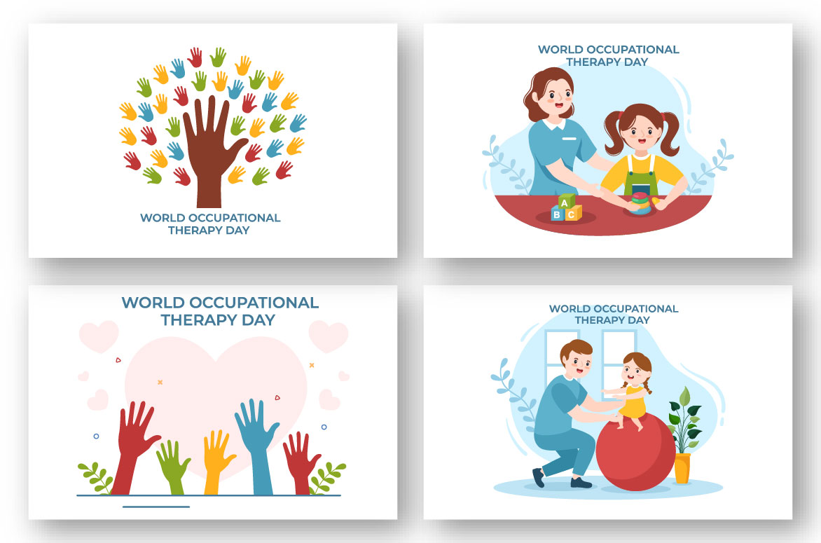 12 World Occupational Therapy Day Illustration Examples.