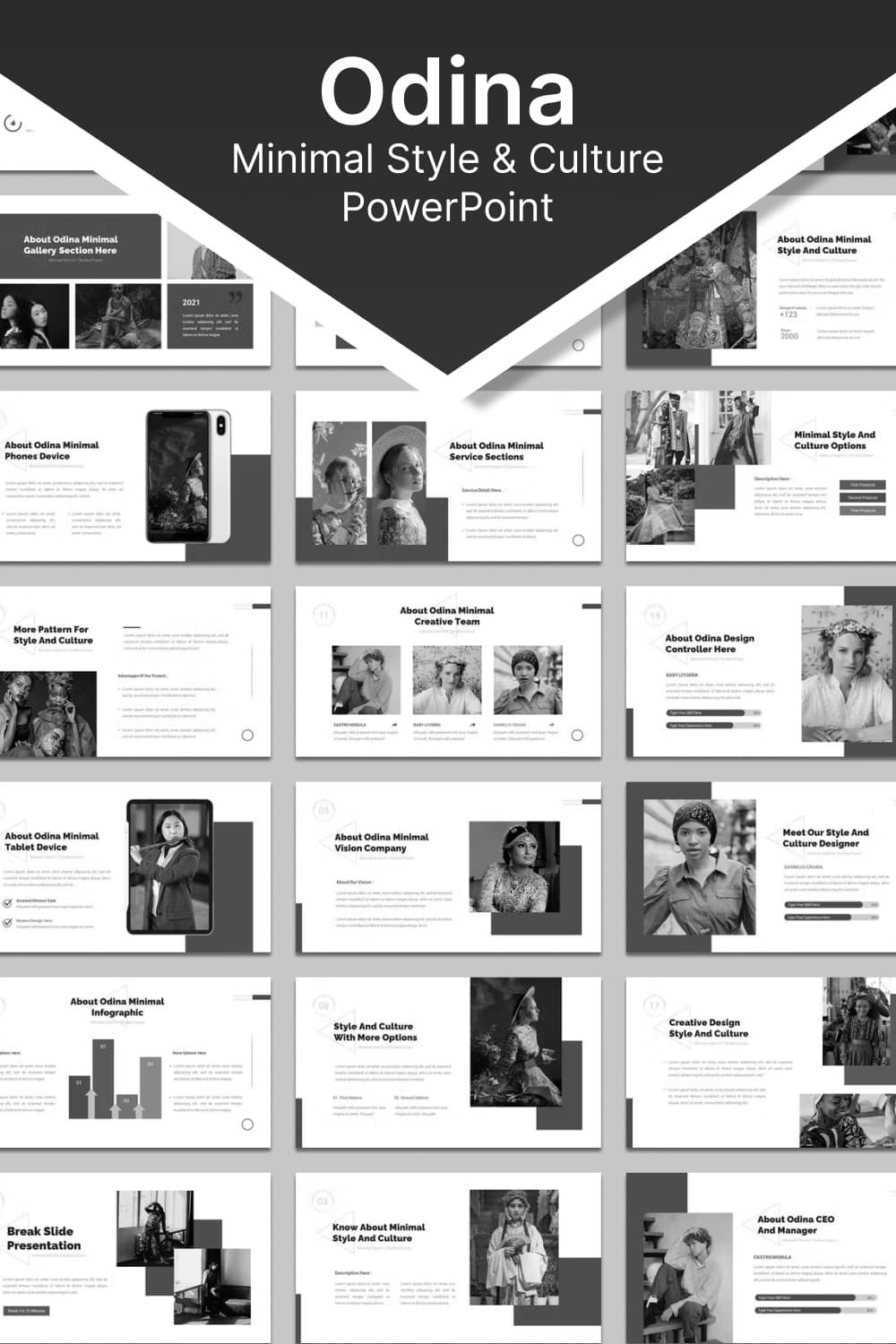 Odina minimal style culture powerpoint - pinterest image preview.