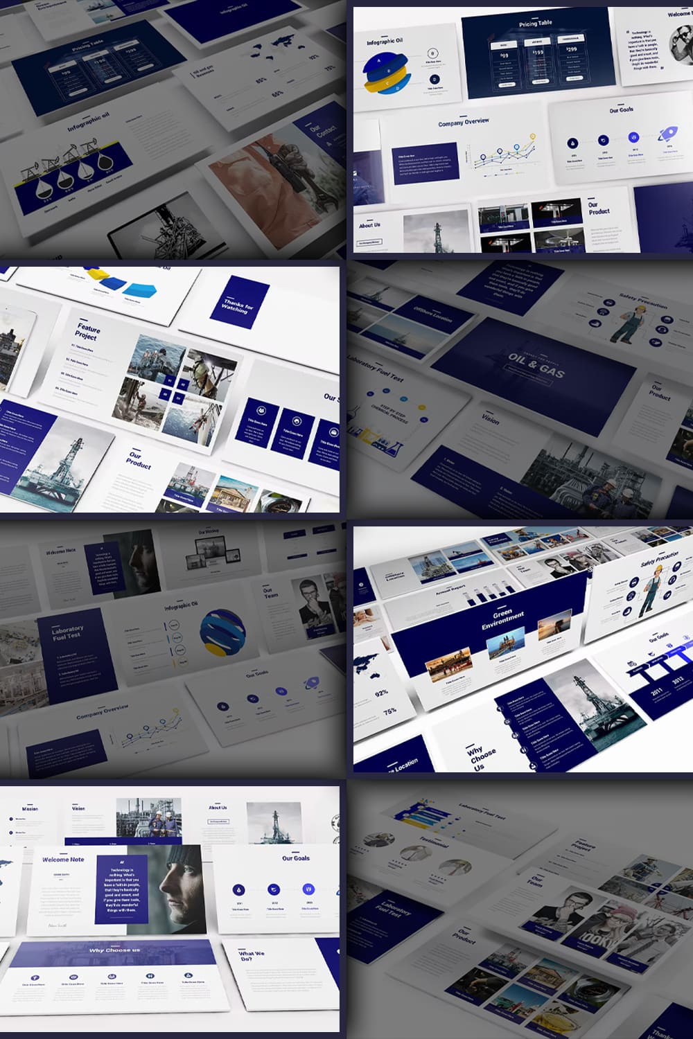 Oil and gas powerpoint template - pinterest image preview.