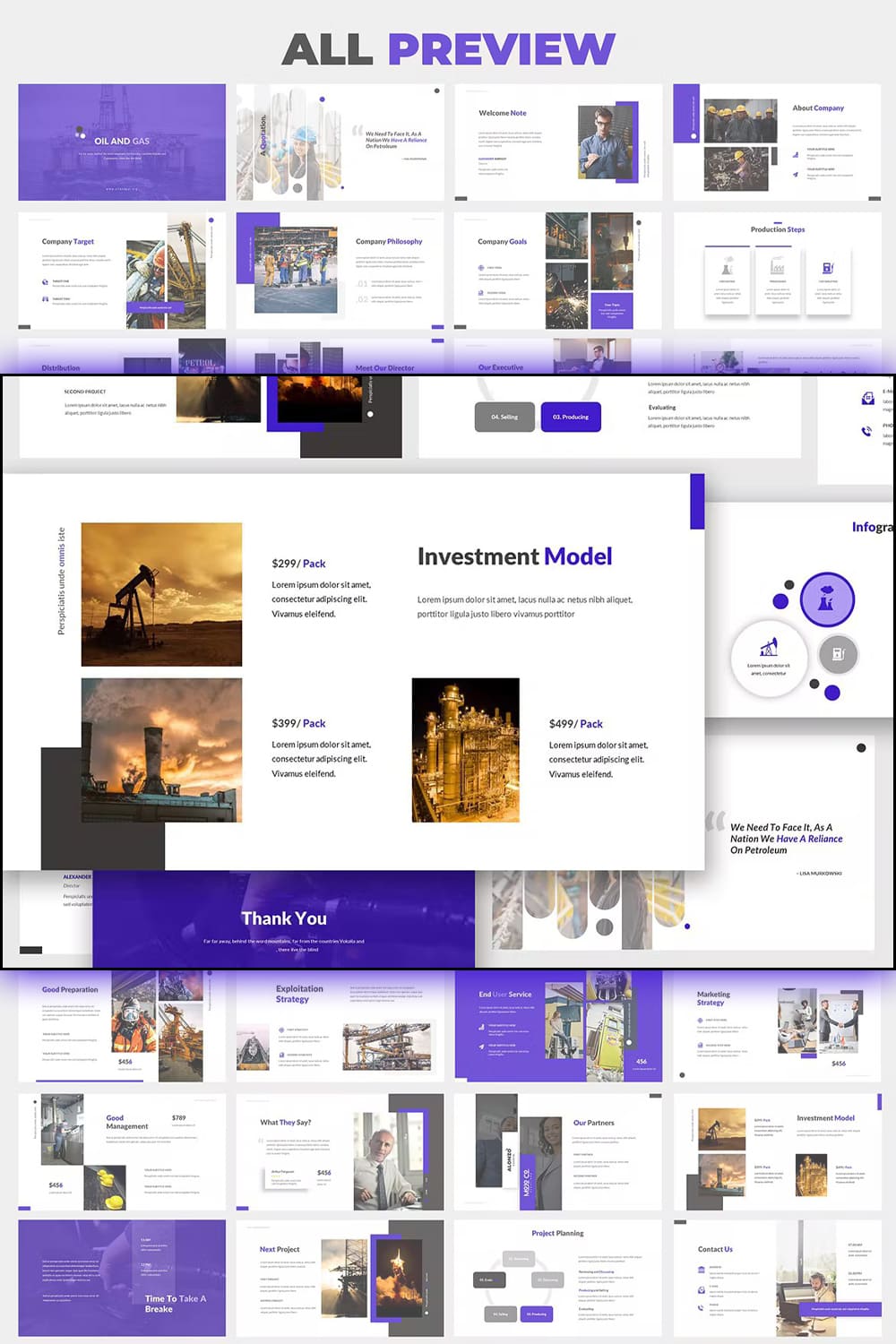 Oil and gas powerpoint template - pinterest image preview.