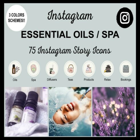 oils preview Instagram Essential Oils/Spa (75 Instagram Story Icons)