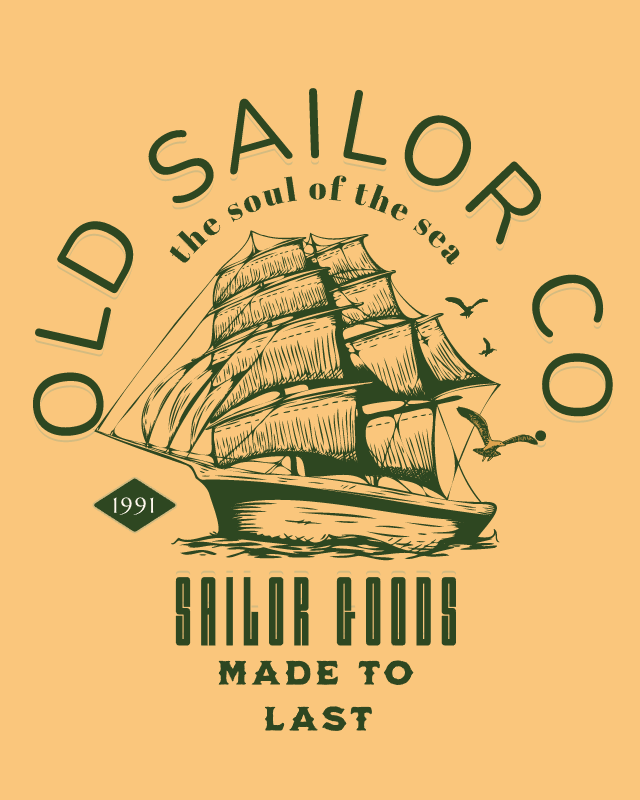 20 Vintage T-shirt Designs Bundle SVG Retro Collection, old sailor co. design.