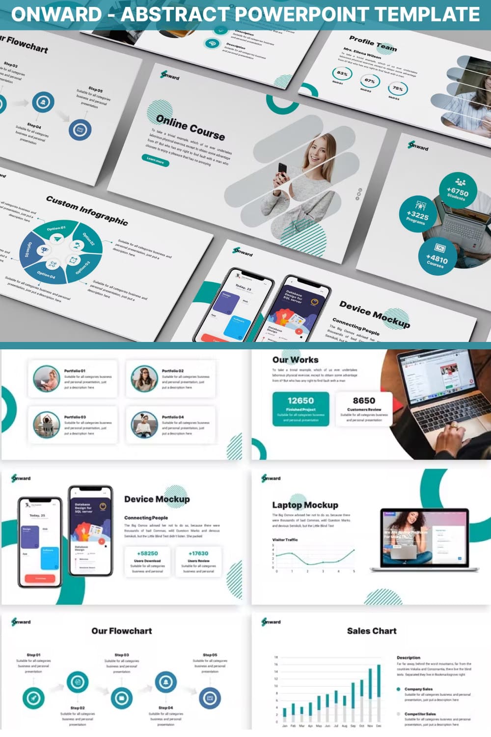 Onward abstract powerpoint template - pinterest image preview.