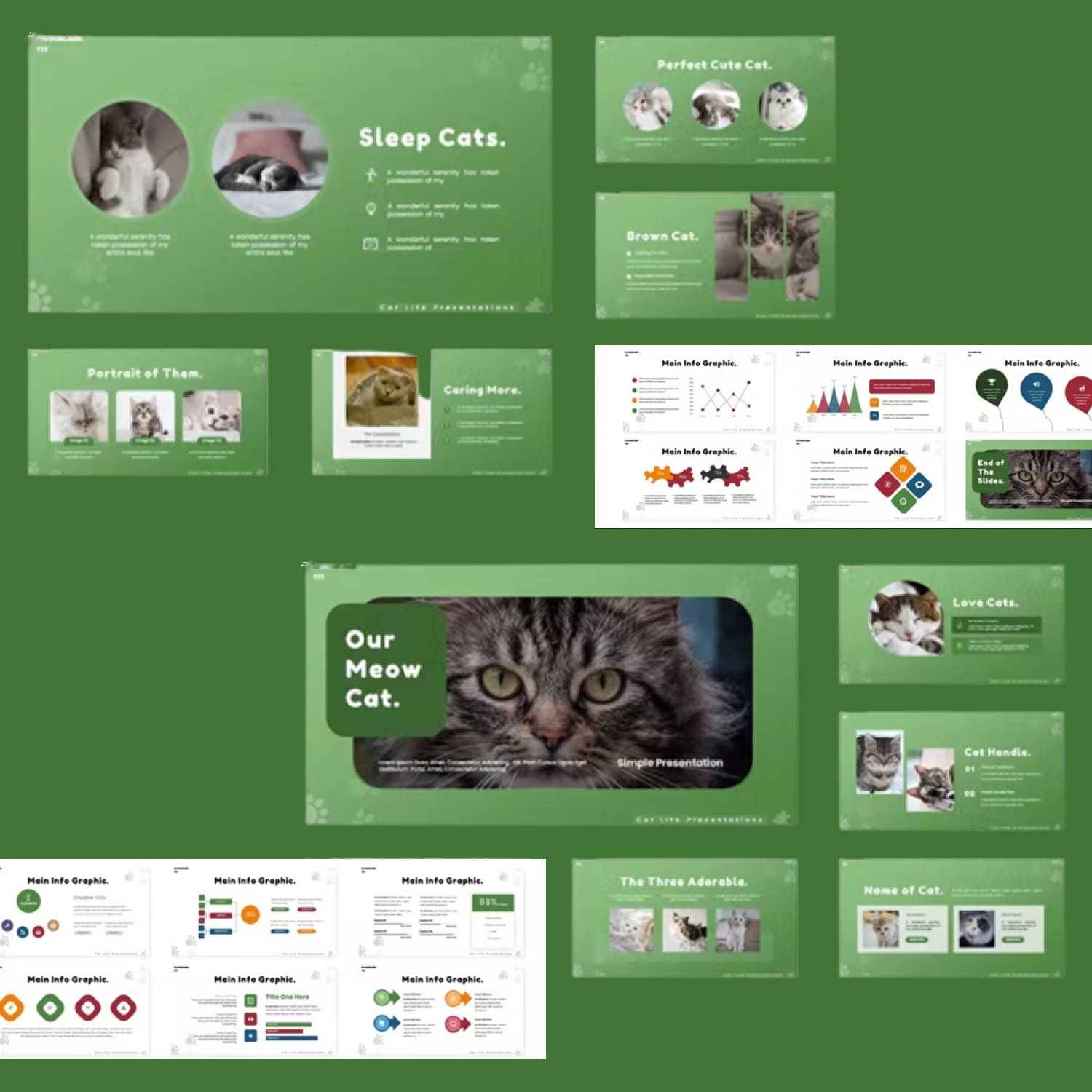 Our meow cat powerpoint template from karkunstudio.