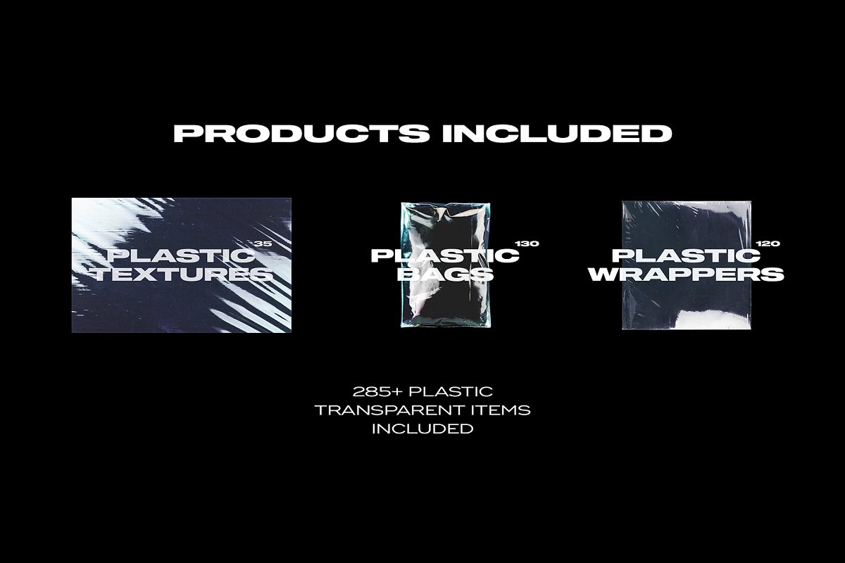 285+ plastic transparent items included.