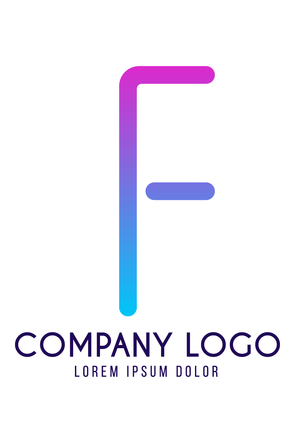 Creative F Letter Logo Design pinterest image.