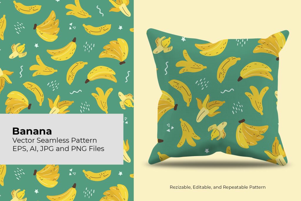 Banana Seamless Pattern MasterBundles
