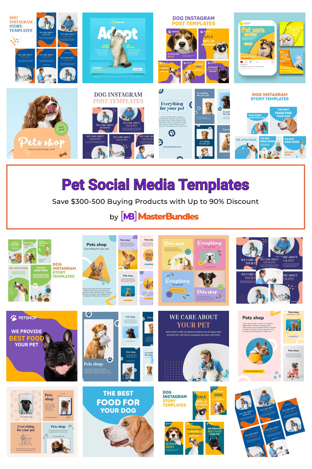 Pet Social Media Templates for Pinterest.