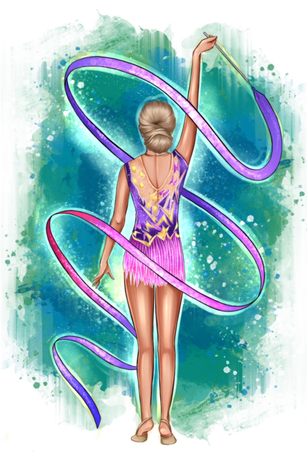 Gymnasts Clipart From The Back Pinterest Image.