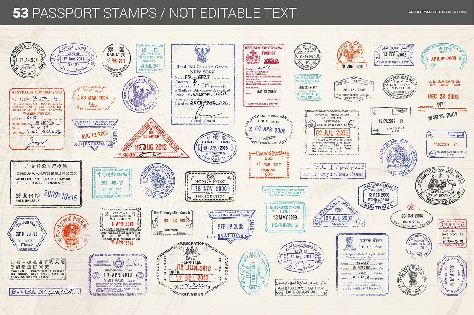 Vintage world stamp.