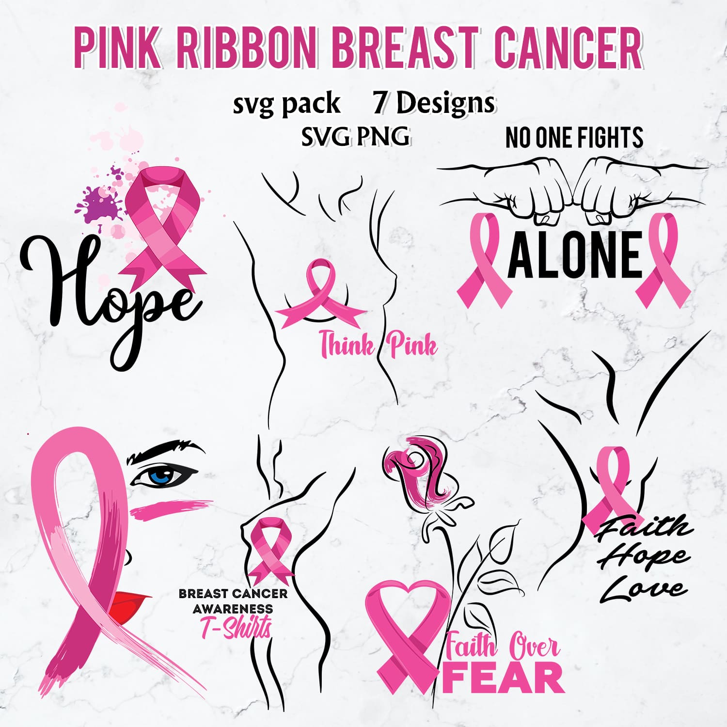 pink ribbon breast cancer svg.