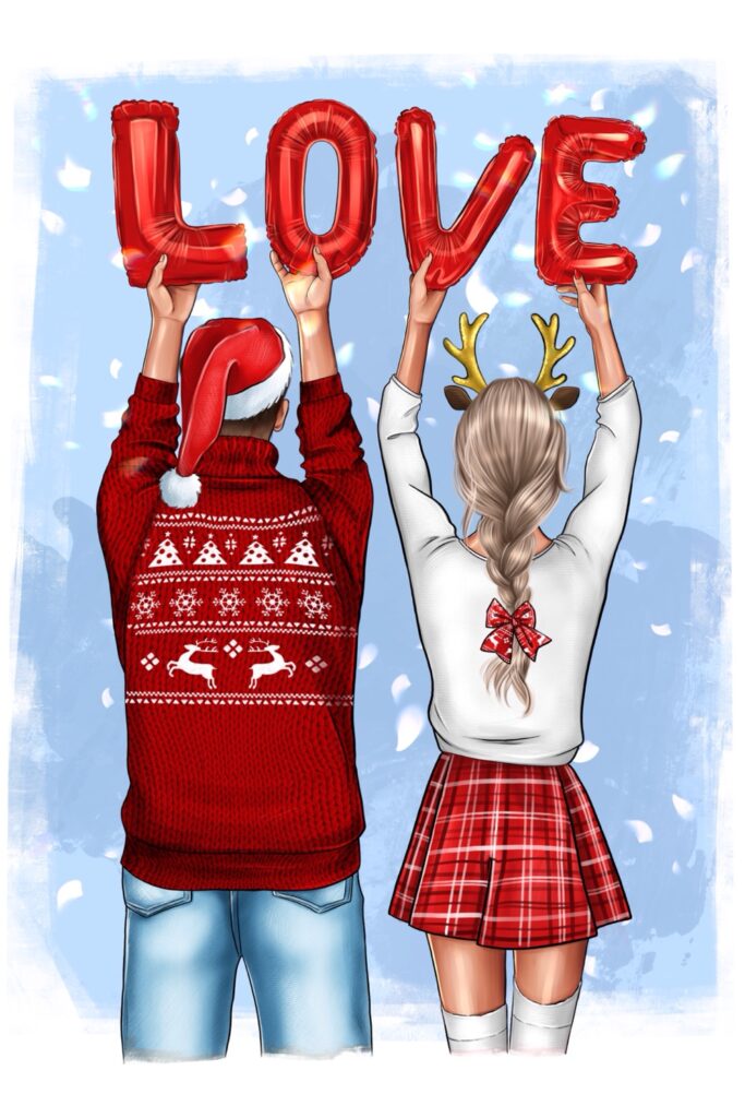 Best friends clipart for Christmas - MasterBundles